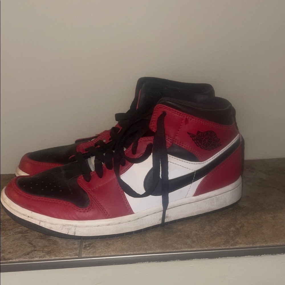 Jordan Red, Black, and White Sneakers